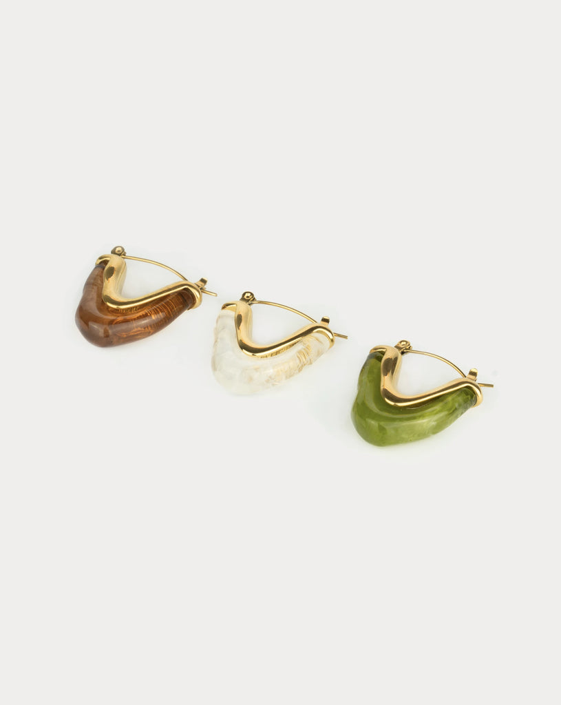 IN Lebole Collezione The Circle DOR174 Rosone Orecchini da Donna in Ottone Pietra Perla