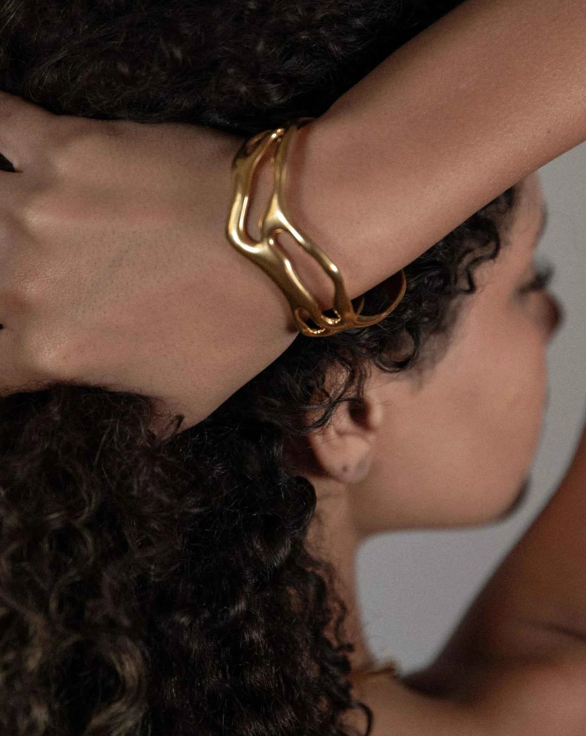 Set 4 Bracciali Rigidi Donna KRFY - Impermeabili In Acciaio Ipoallergenico, Oro E Argento 14K